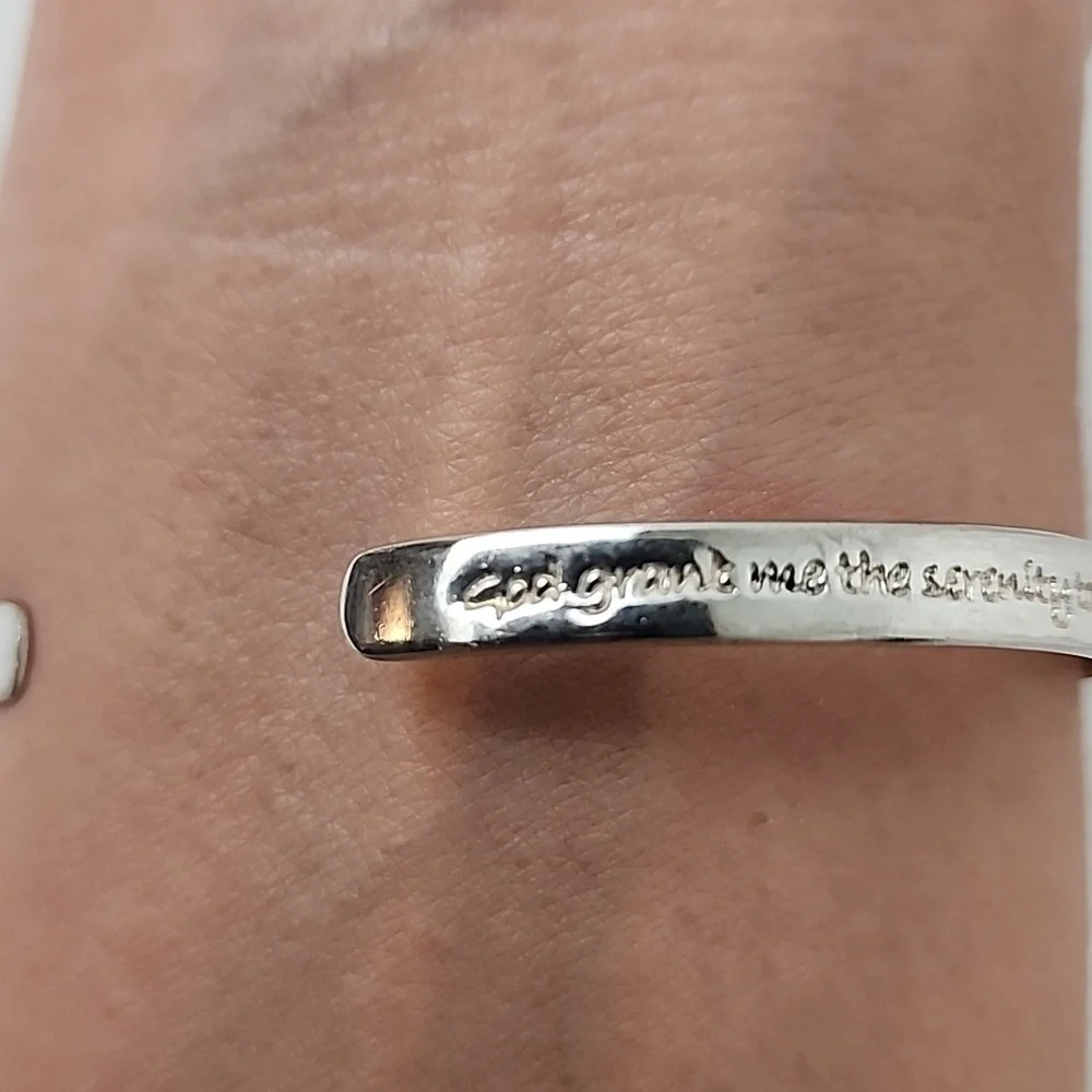 Serenity Prayer Bangle 'Courage' 925 Sterling Silver - Picture 2 of 16